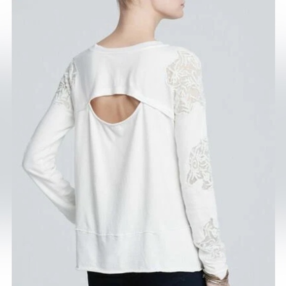 Free People Tops - FREE PEOPLE Grandpa Jersey Outer Sunset Top in Ivory Lace women - S